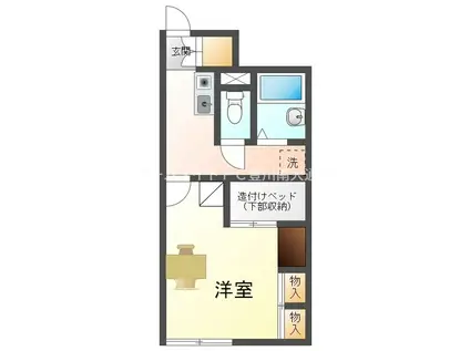 レオパレスディアコートA(1K/1階)の間取り写真