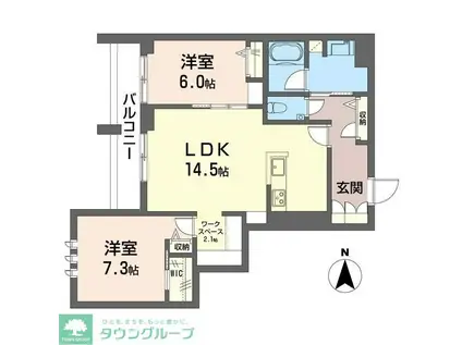 デア グランツ(2LDK/2階)の間取り写真