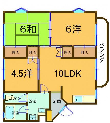 メゾンド温品(3LDK/3階)の間取り写真