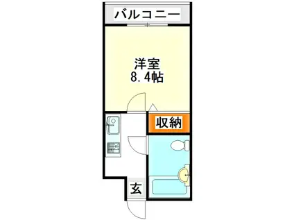 フラット7(1K/1階)の間取り写真