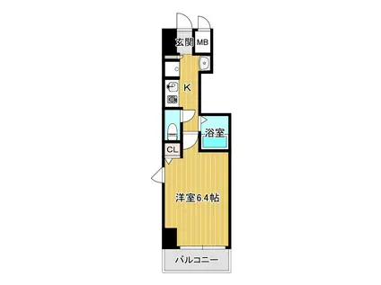 プロシード大阪梅田ポーション(1K/10階)の間取り写真