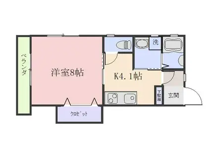 リバーサイドアサヒ(1K/2階)の間取り写真