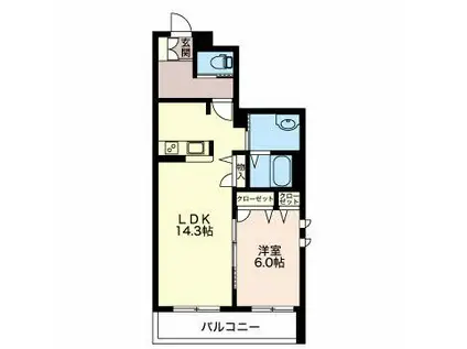 メゾン プラティーヌ(1LDK/2階)の間取り写真