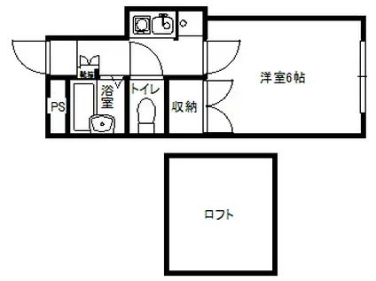 パストラル小山(1SK/1階)の間取り写真