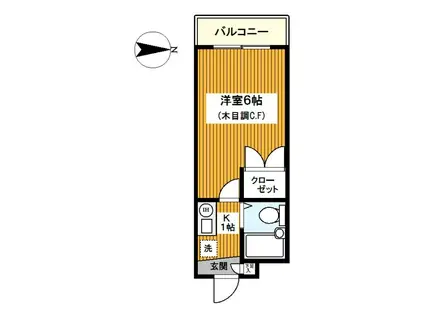 ドルフィン新杉田(1K/1階)の間取り写真