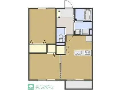 メゾンシルク(2DK/1階)の間取り写真