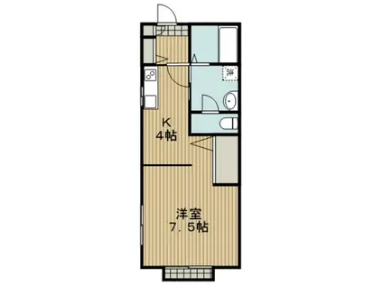 グローリア(1K/2階)の間取り写真