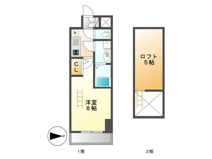 エステムコート名古屋・栄デュアルレジェンド(1K/8階)の間取り写真