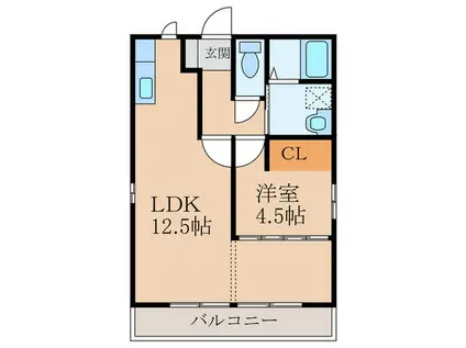 サニーコーポII(1LDK/2階)の間取り写真