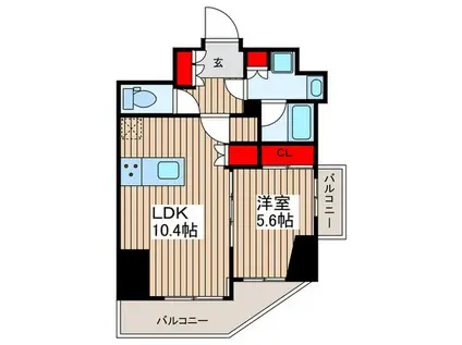 メインステージ東向島II(1LDK/9階)の間取り写真