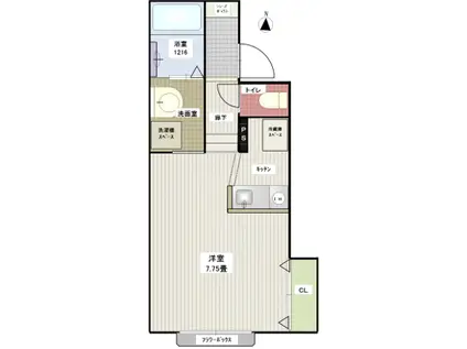 メゾンブランシュ(ワンルーム/1階)の間取り写真