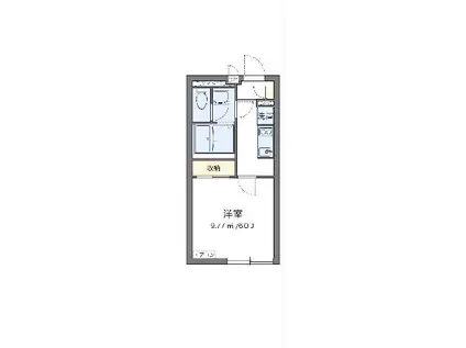 クレイノサンヒルズ(1K/1階)の間取り写真