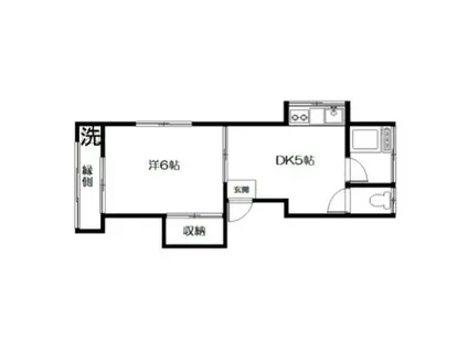 スミレコーポ(1DK/2階)の間取り写真