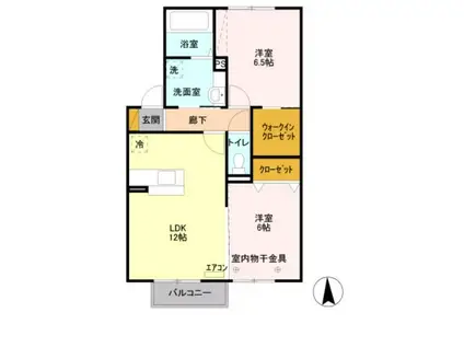 ロイヤルガーデン中島III(2LDK/2階)の間取り写真