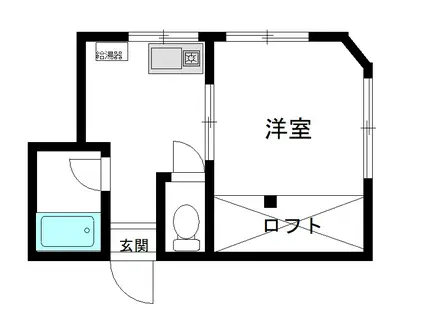 サンハイツ大高(1DK/2階)の間取り写真