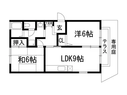 池尻ハイツ(2LDK/1階)の間取り写真
