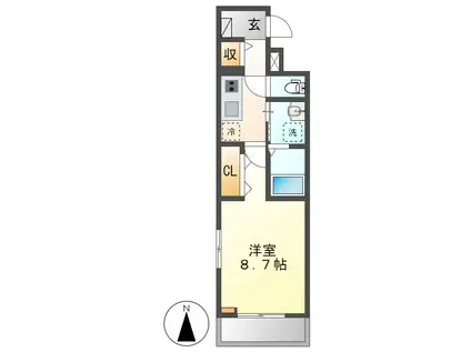 カーサ大塩(1K/2階)の間取り写真