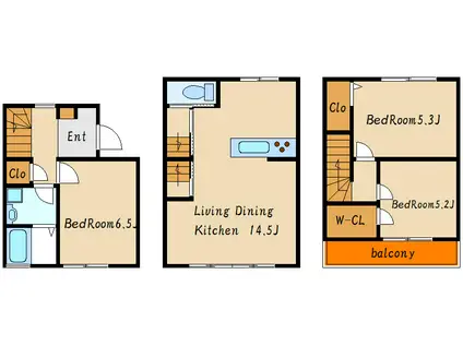 アルポルト上ノ丸(3LDK/1階)の間取り写真