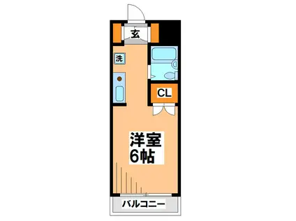 カーサ白糸台(1K/4階)の間取り写真