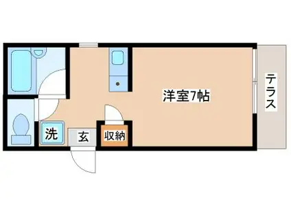 リバティミラ(ワンルーム/1階)の間取り写真