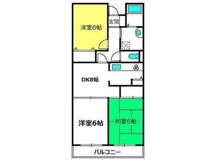 スガヤハイツ(3DK/3階)の間取り写真