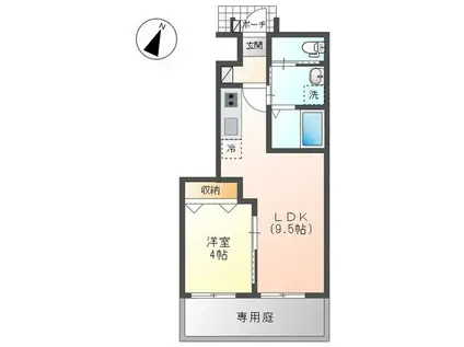 ILE VILLAGE(1LDK/1階)の間取り写真