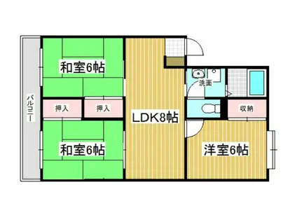 文栄第一ビル(3LDK/3階)の間取り写真