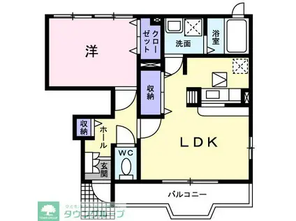 サンライズK(1LDK/1階)の間取り写真