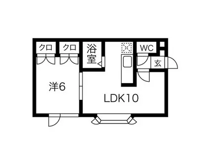 プレジデント4・4(1LDK/2階)の間取り写真