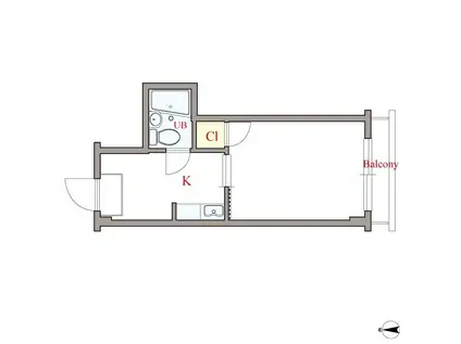カルム大宮(1K/1階)の間取り写真