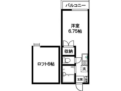メゾンルミエール1号棟 1(ワンルーム/2階)の間取り写真