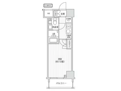 レジディア笹塚II(1K/3階)の間取り写真
