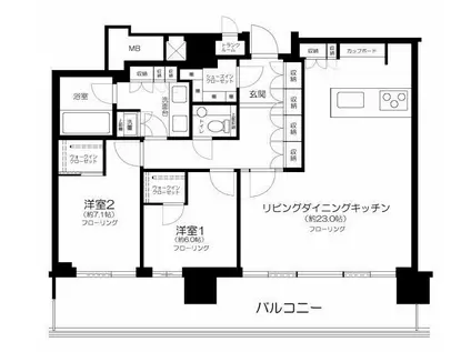 パークコート浜離宮ザタワー(2LDK/35階)の間取り写真