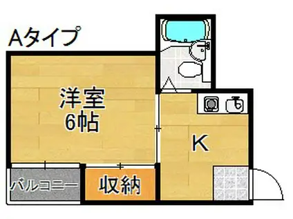 マジョール 3(1K/4階)の間取り写真