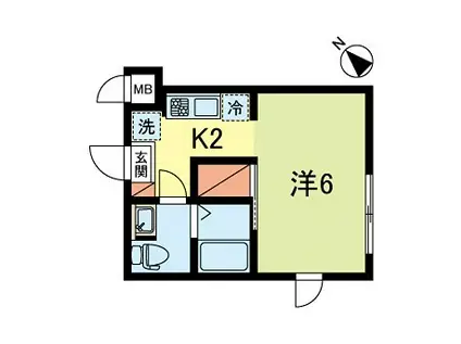 PAコート(1K/2階)の間取り写真