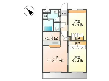 コーポ・サカシタ(2LDK/1階)の間取り写真