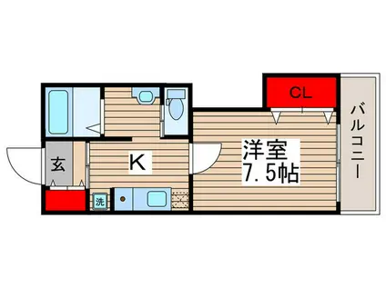 ムジカーザ(1K/1階)の間取り写真
