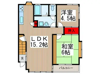 メゾンイッコク(2LDK/2階)の間取り写真