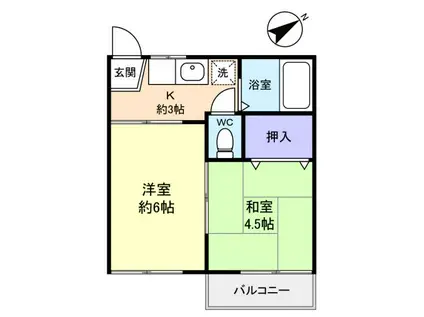 コーポ江原(2K/2階)の間取り写真