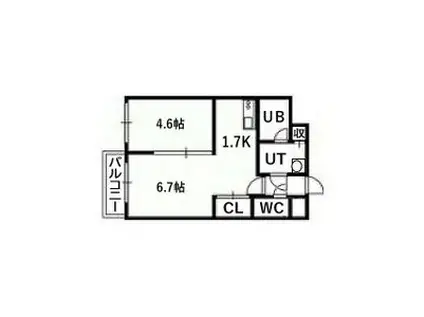 セントポーリア フラン(1LDK/2階)の間取り写真