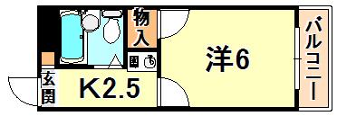 プチハウス天神町(1K/3階)の間取り写真