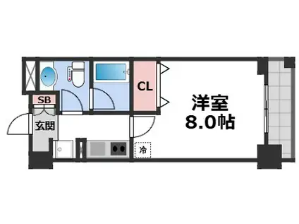 ディオレ・クレスト東心斎橋(1K/5階)の間取り写真