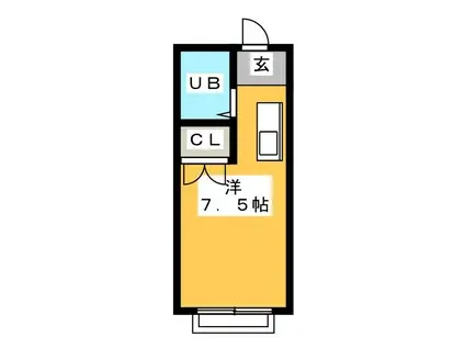 アビタ服部(ワンルーム/1階)の間取り写真