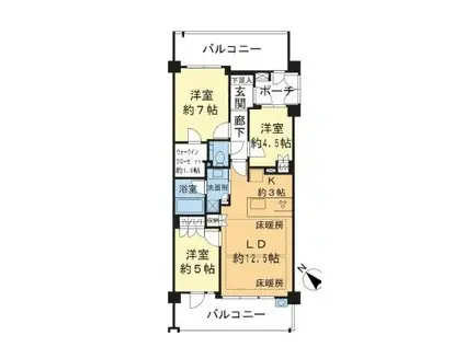 ヴェレーナグラン浜田山(3LDK/4階)の間取り写真