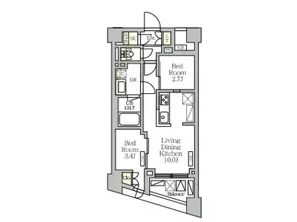 NOGATA RESIDENCE(2LDK/3階)の間取り写真