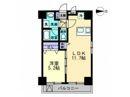 ARCSTAGE表町(1LDK/8階)の間取り写真