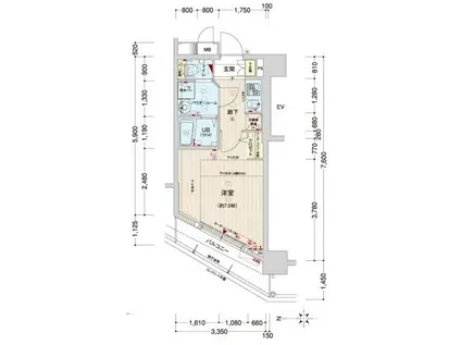 サムティ京都西大路(1K/4階)の間取り写真