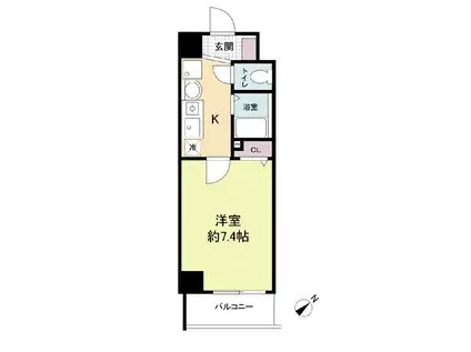 エスリードコート難波ウエスト(1K/5階)の間取り写真