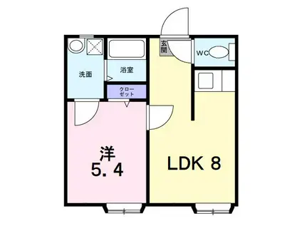 コーポ飯島C(1LDK/1階)の間取り写真