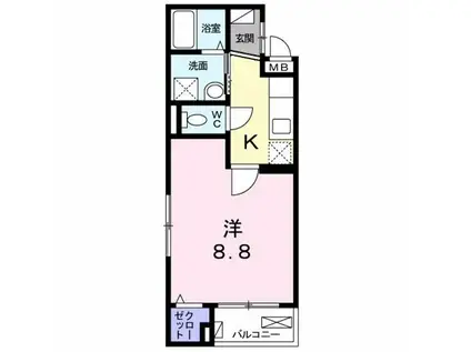 TRSNIJYO(1K/3階)の間取り写真